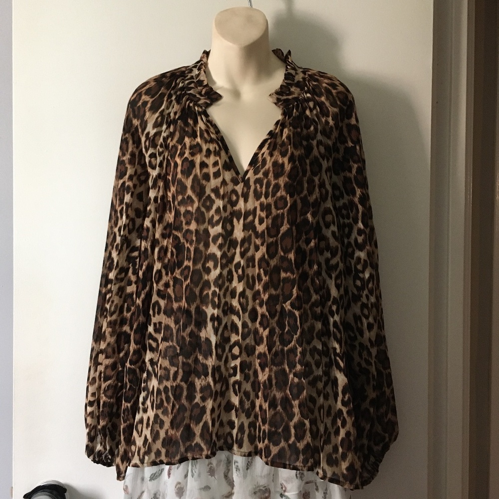 SECOND FEMALE Leopard Print Viscose Blouse M